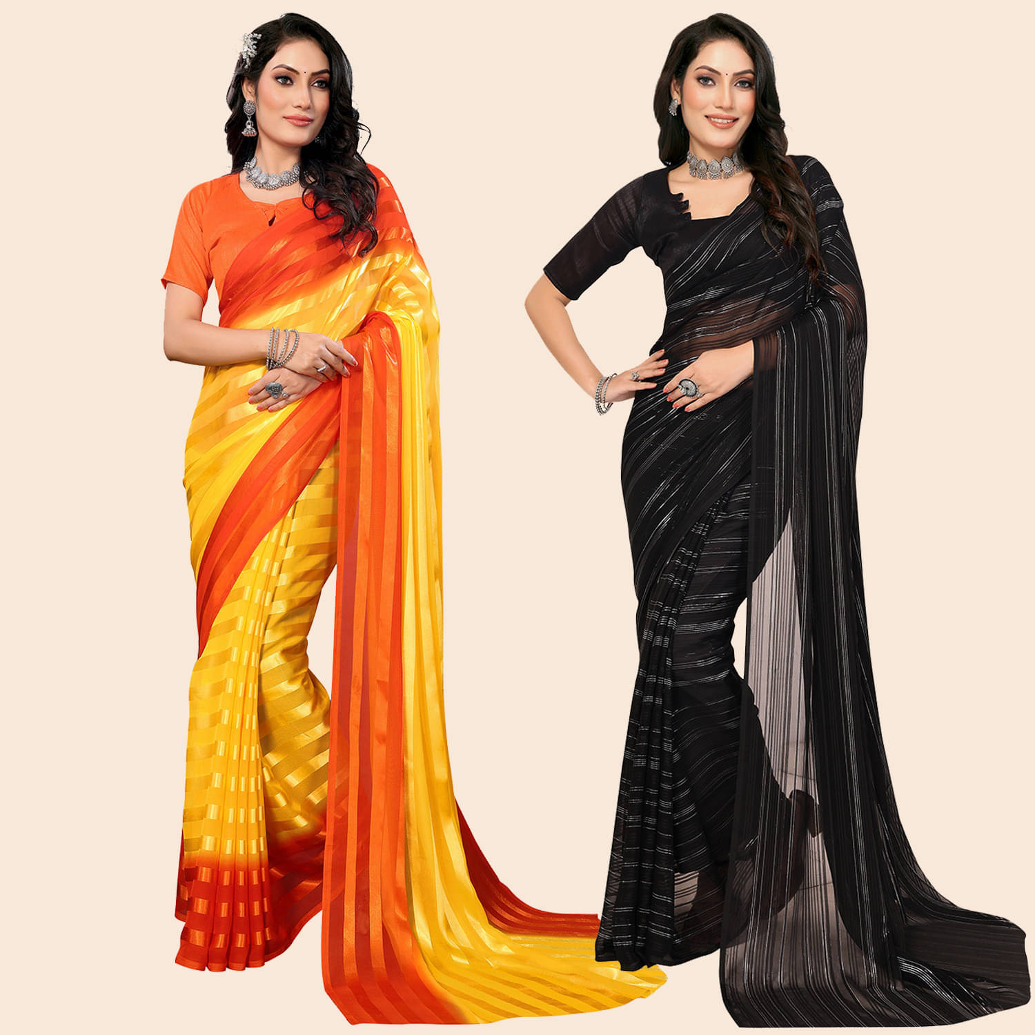     			ANAND SAREES Satin Printed Saree With Unstitched Blouse Piece ( Multicolor )