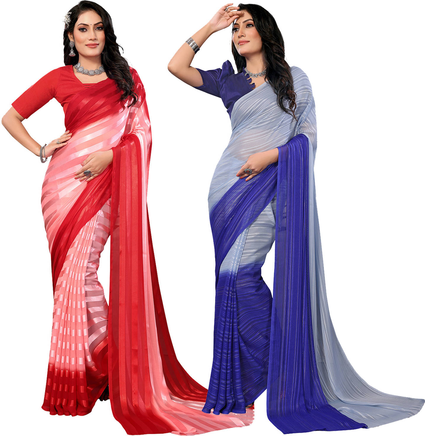 ANAND SAREES Satin Printed Saree With Unstitched Blouse Piece ( Multicolor ) ANAND SAREES Satin Printed Saree With Unstitched Blouse Piece ( Multicolor )