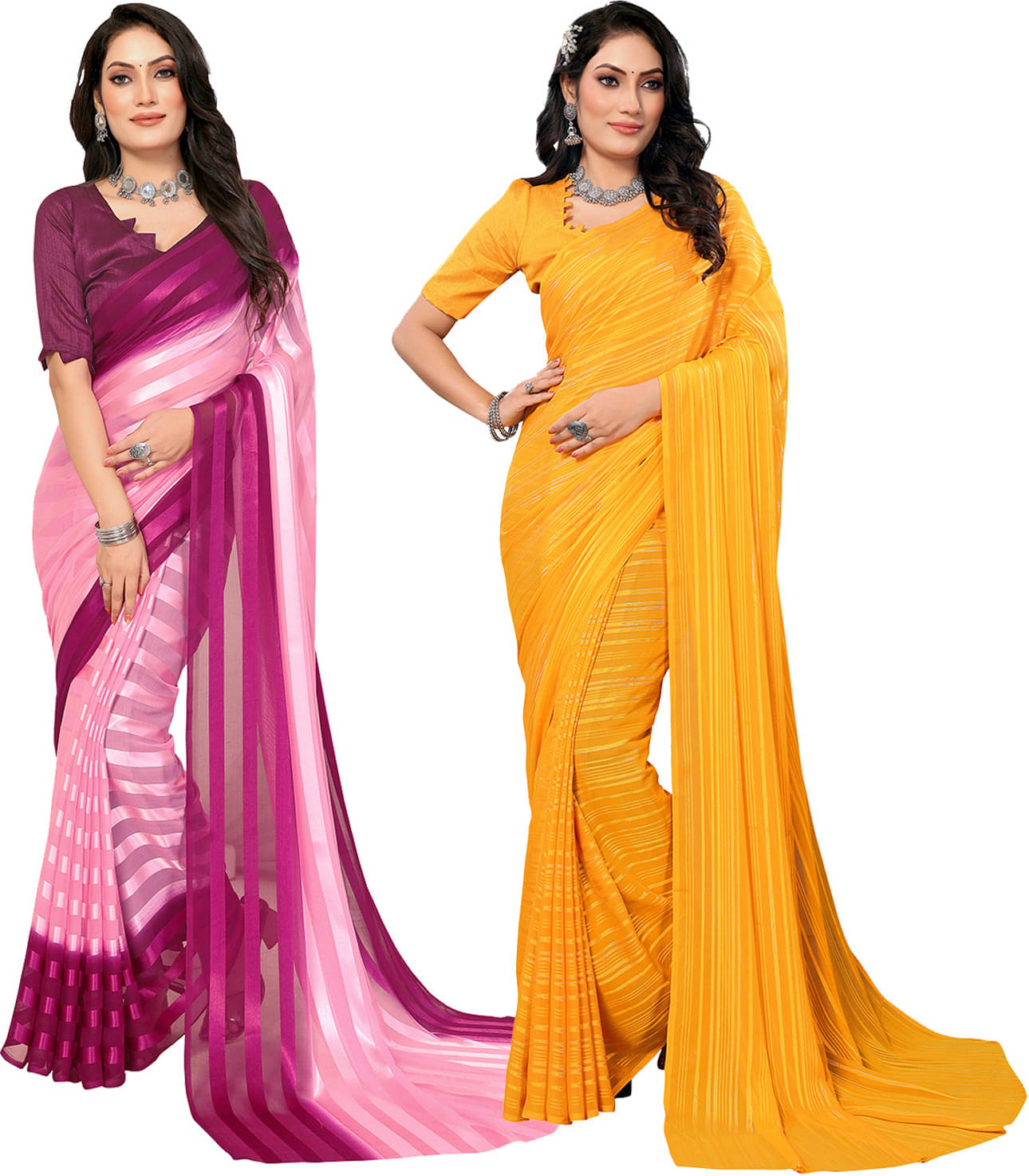 ANAND SAREES Satin Printed Saree With Unstitched Blouse Piece ( Multicolor ) ANAND SAREES Satin Printed Saree With Unstitched Blouse Piece ( Multicolor )