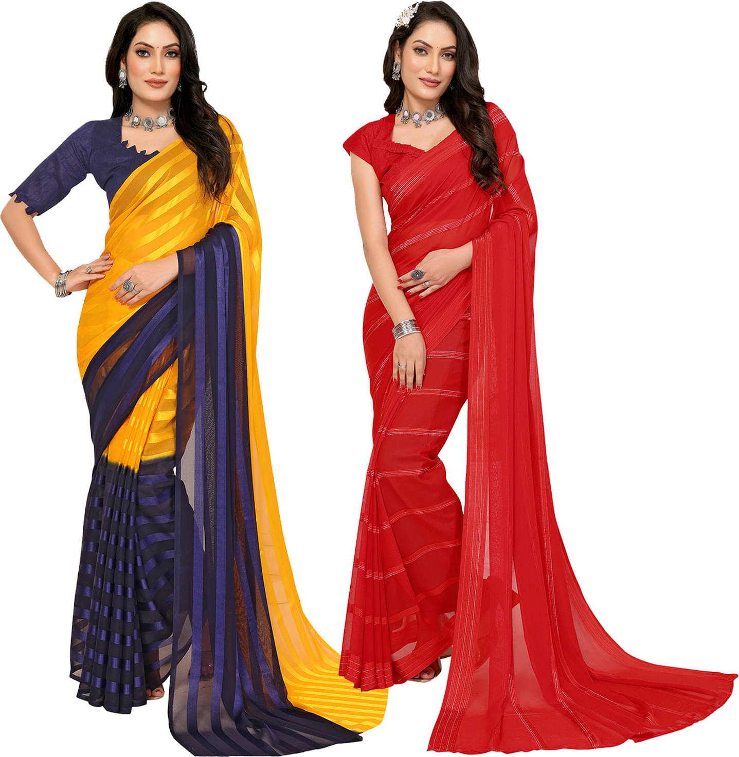 ANAND SAREES Satin Printed Saree With Unstitched Blouse Piece ( Multicolor ) ANAND SAREES Satin Printed Saree With Unstitched Blouse Piece ( Multicolor )