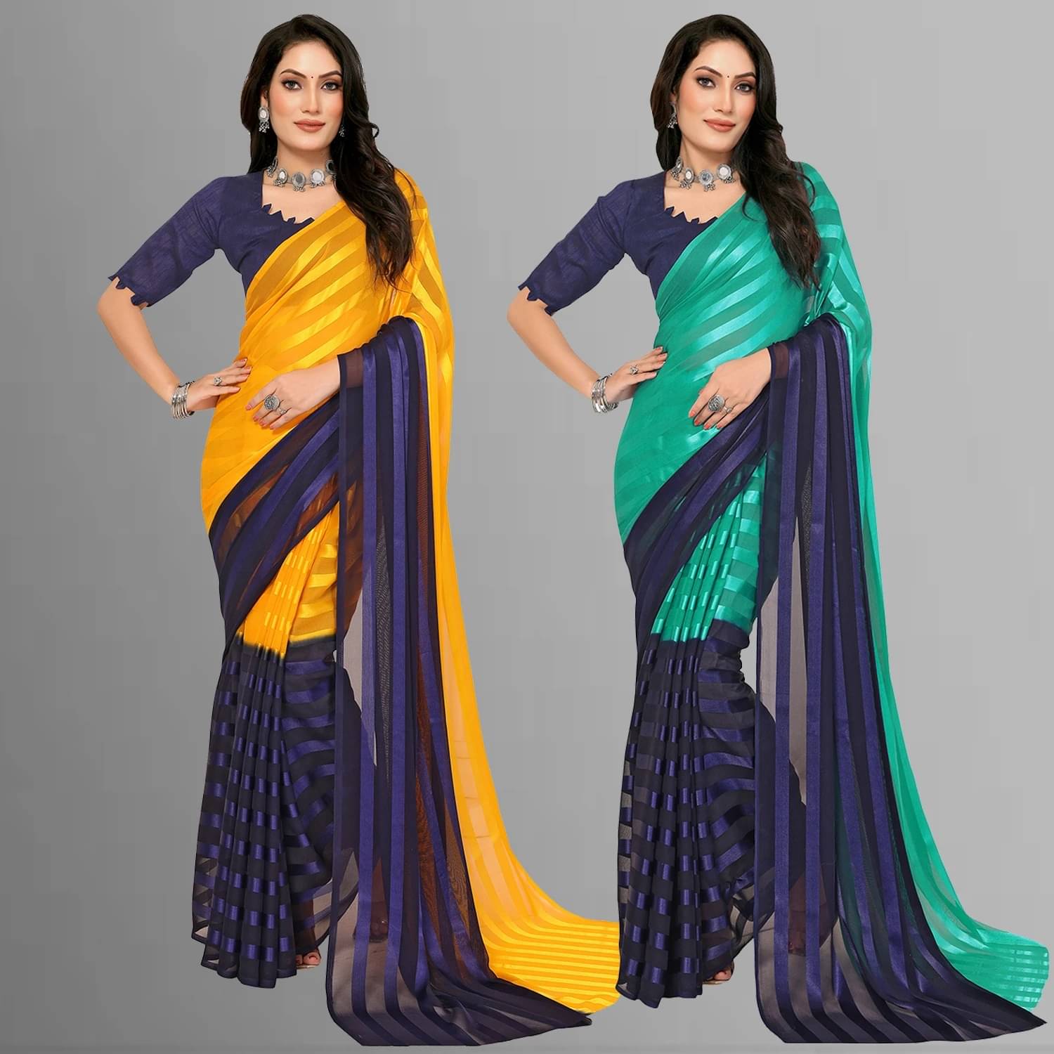     			ANAND SAREES Satin Printed Saree With Unstitched Blouse Piece ( Multicolor )