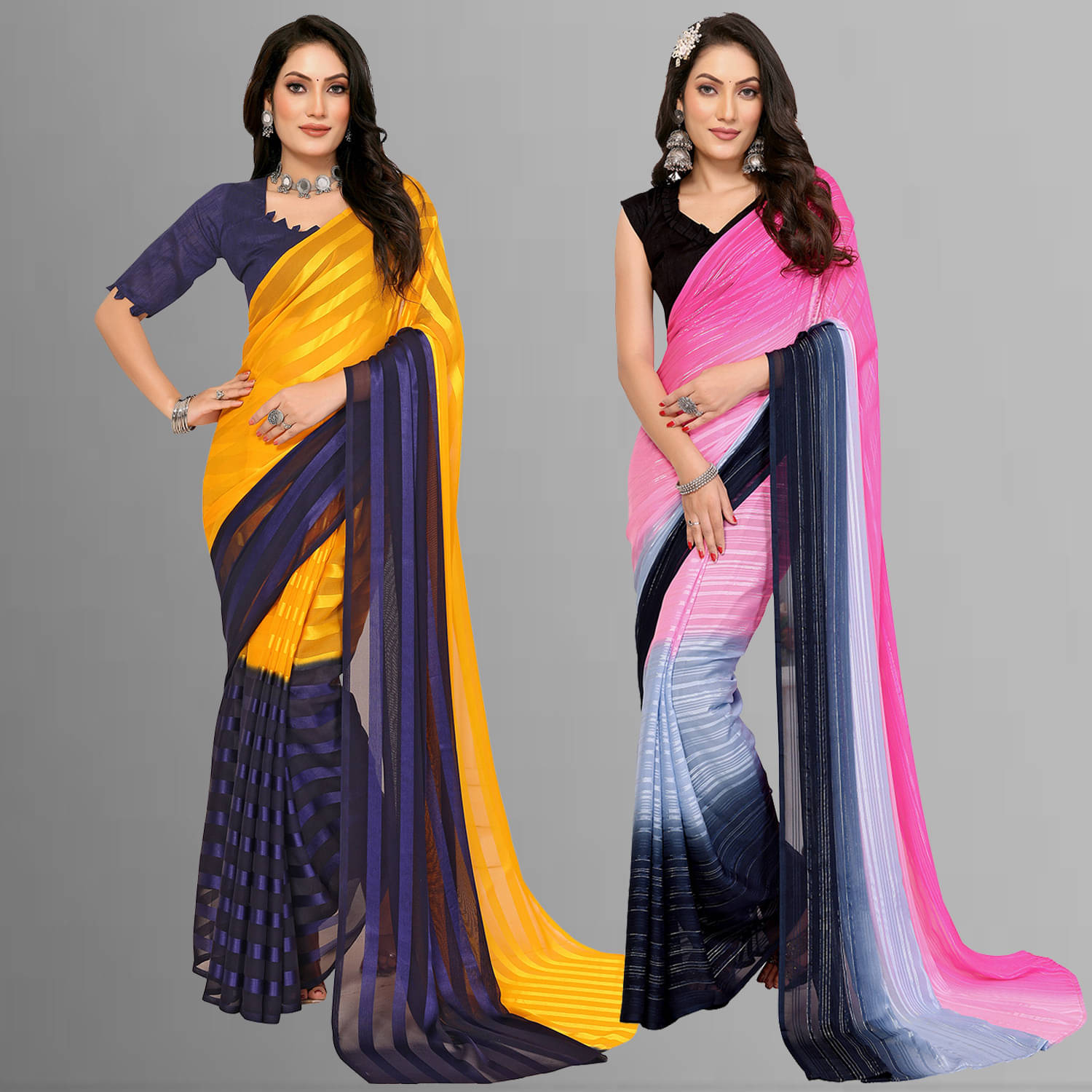     			ANAND SAREES Satin Printed Saree With Unstitched Blouse Piece ( Multicolor )