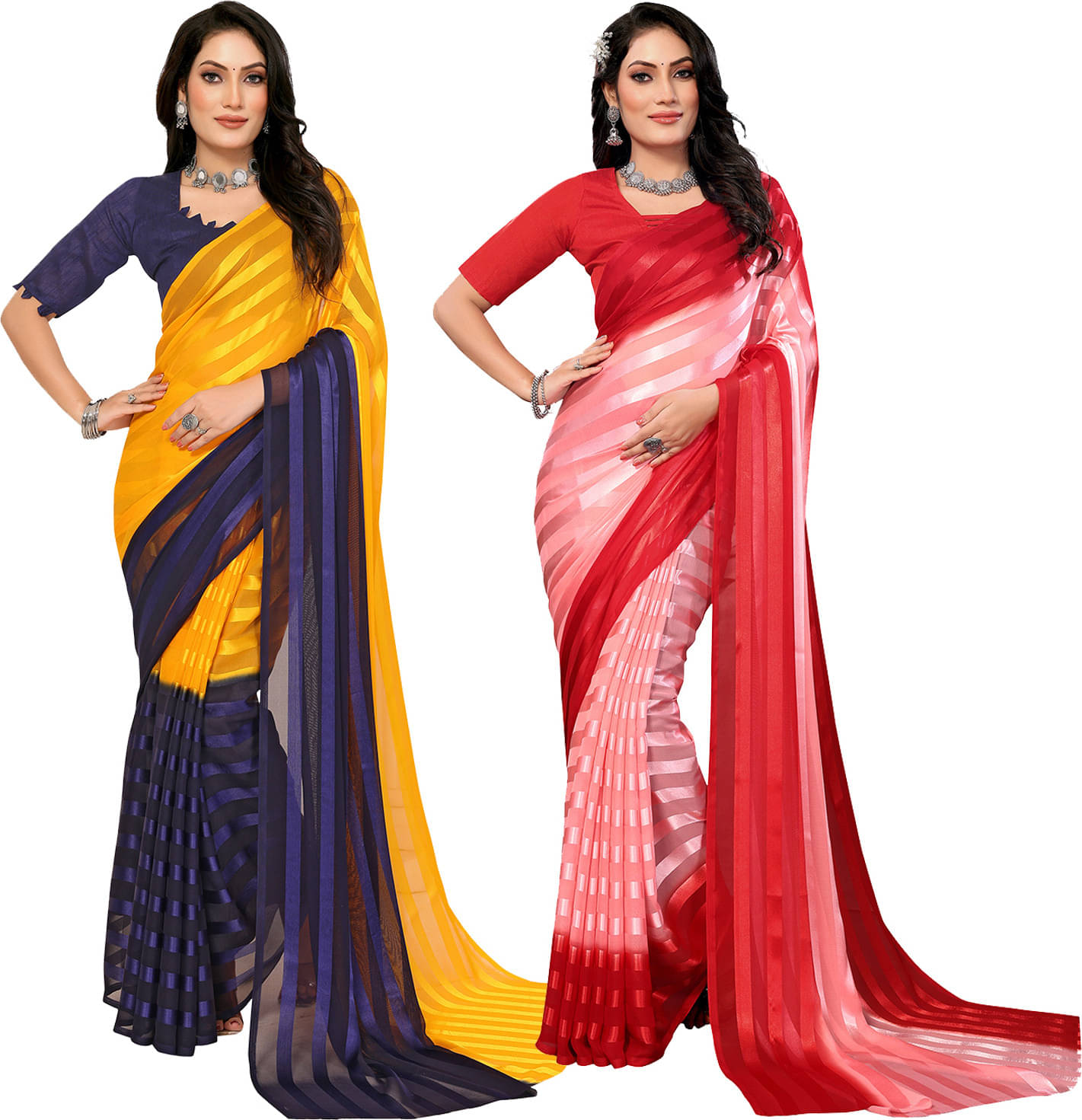     			ANAND SAREES Satin Printed Saree With Unstitched Blouse Piece ( Multicolor )