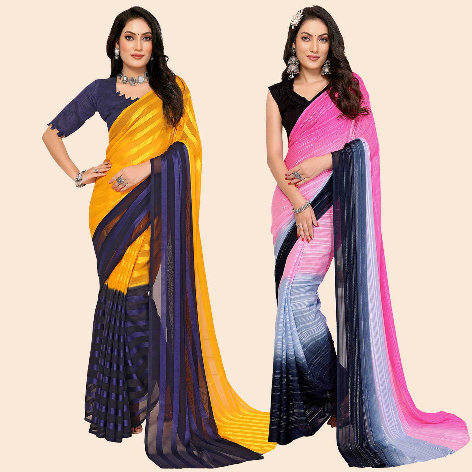     			ANAND SAREES Satin Printed Saree With Unstitched Blouse Piece ( Multicolor )