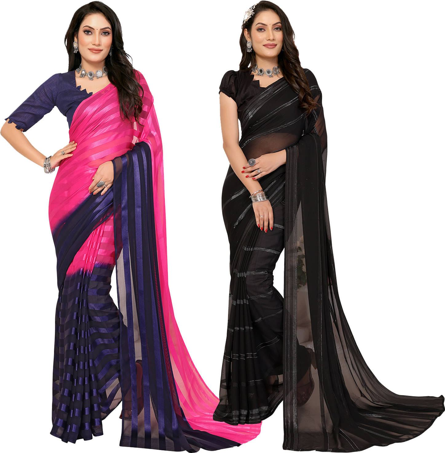     			ANAND SAREES Satin Printed Saree With Unstitched Blouse Piece ( Multicolor )