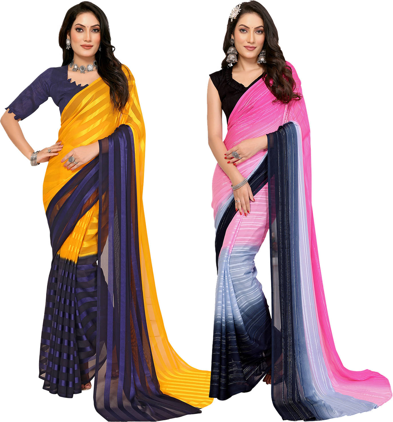 ANAND SAREES Satin Printed Saree With Unstitched Blouse Piece ( Multicolor ) ANAND SAREES Satin Printed Saree With Unstitched Blouse Piece ( Multicolor )
