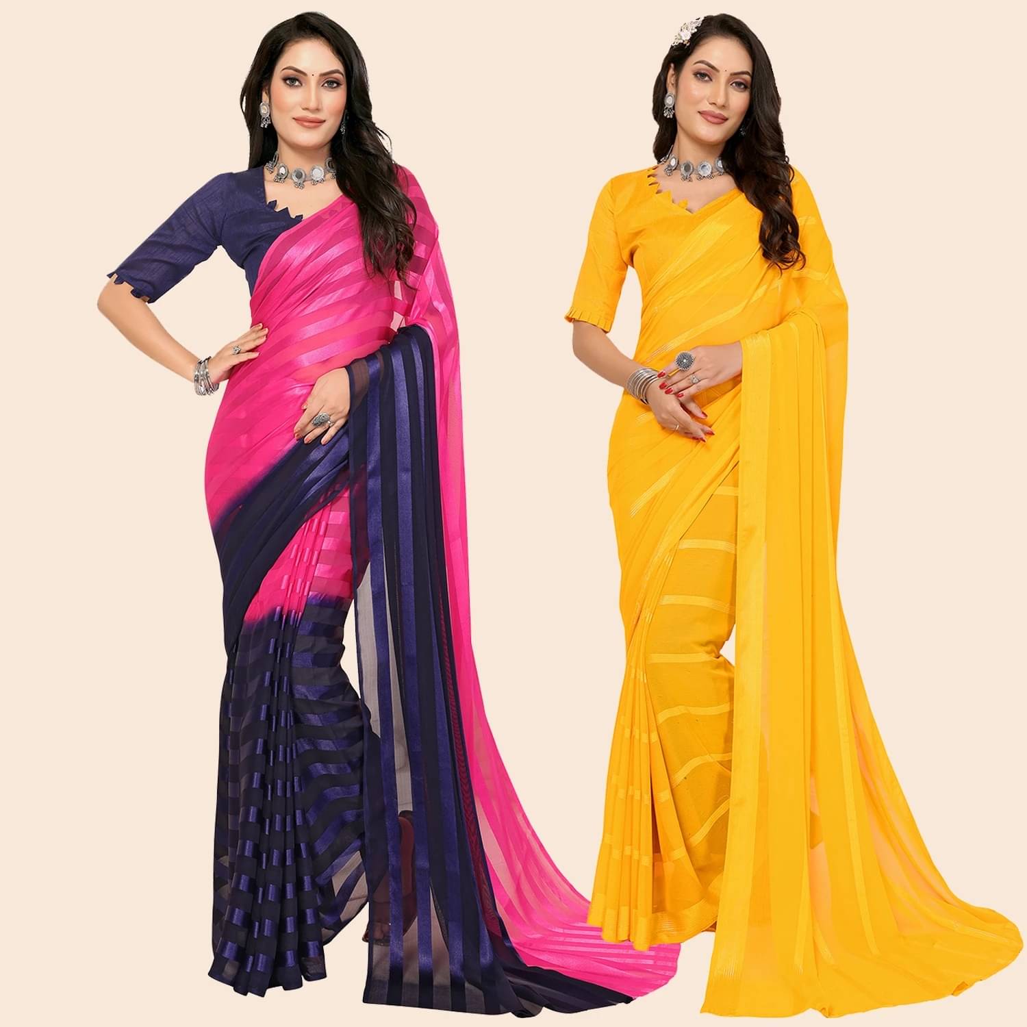 ANAND SAREES Satin Printed Saree With Unstitched Blouse Piece ( Multicolor ) ANAND SAREES Satin Printed Saree With Unstitched Blouse Piece ( Multicolor )