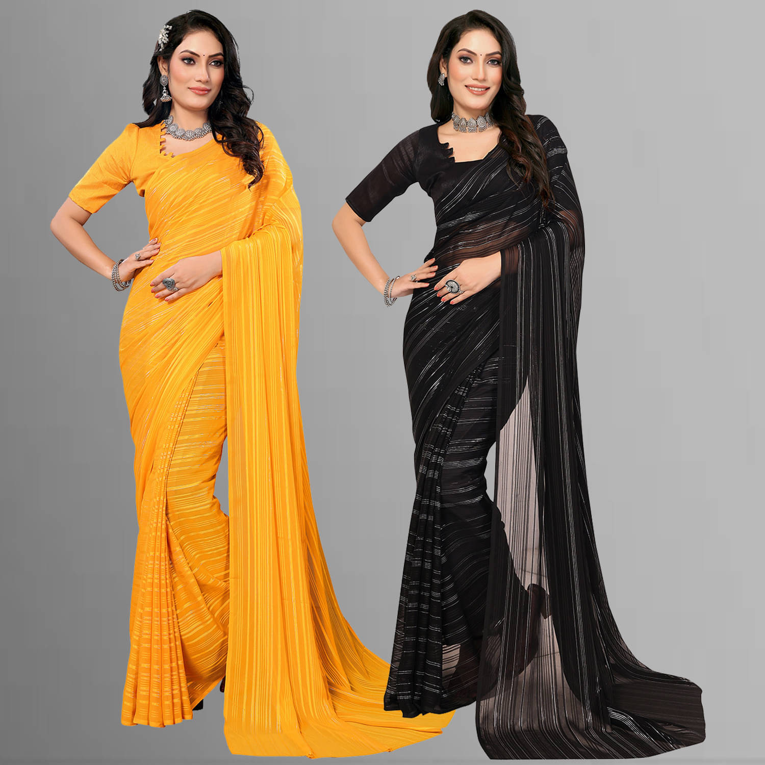 ANAND SAREES Satin Printed Saree With Unstitched Blouse Piece ( Multicolor ) ANAND SAREES Satin Printed Saree With Unstitched Blouse Piece ( Multicolor )