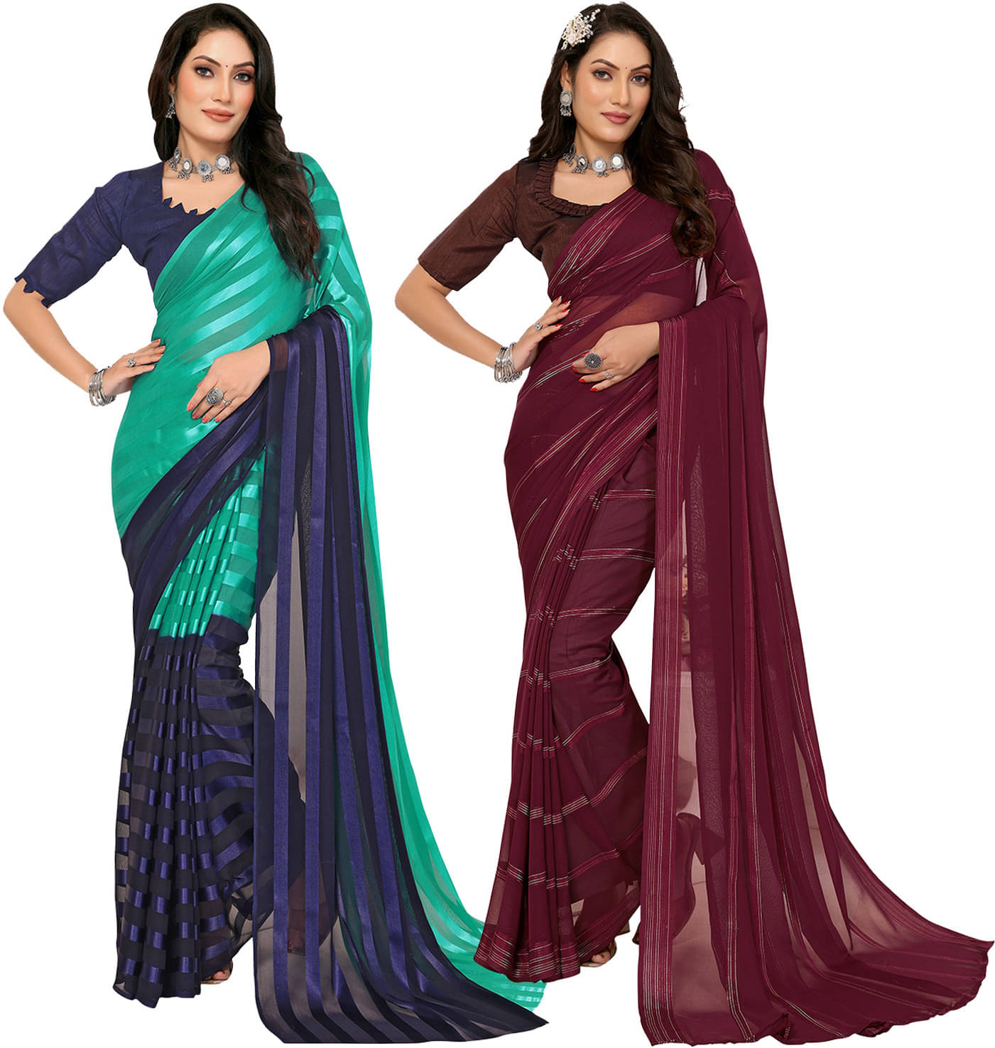 ANAND SAREES Satin Printed Saree With Unstitched Blouse Piece ( Multicolor ) ANAND SAREES Satin Printed Saree With Unstitched Blouse Piece ( Multicolor )