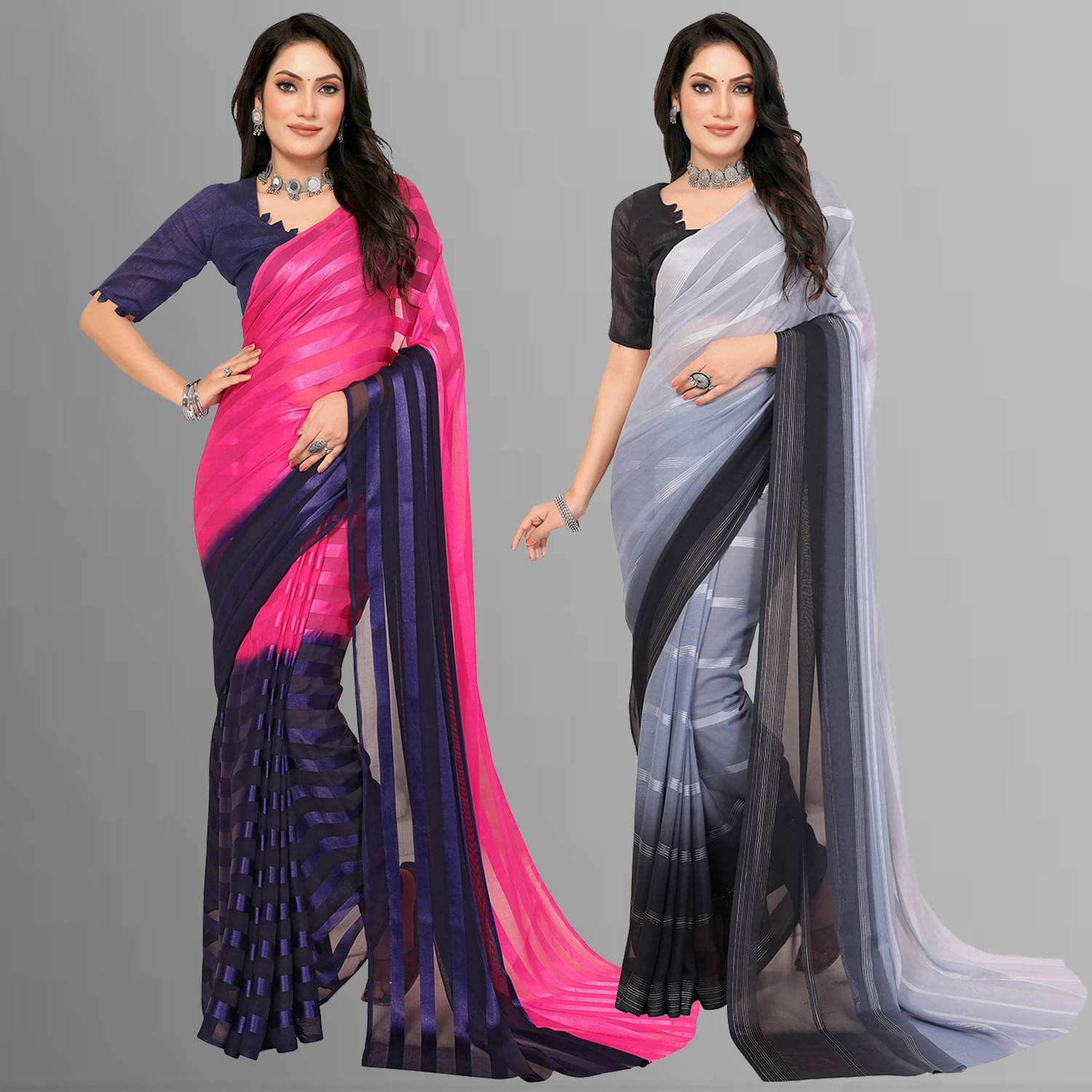     			ANAND SAREES Satin Printed Saree With Unstitched Blouse Piece ( Multicolor )