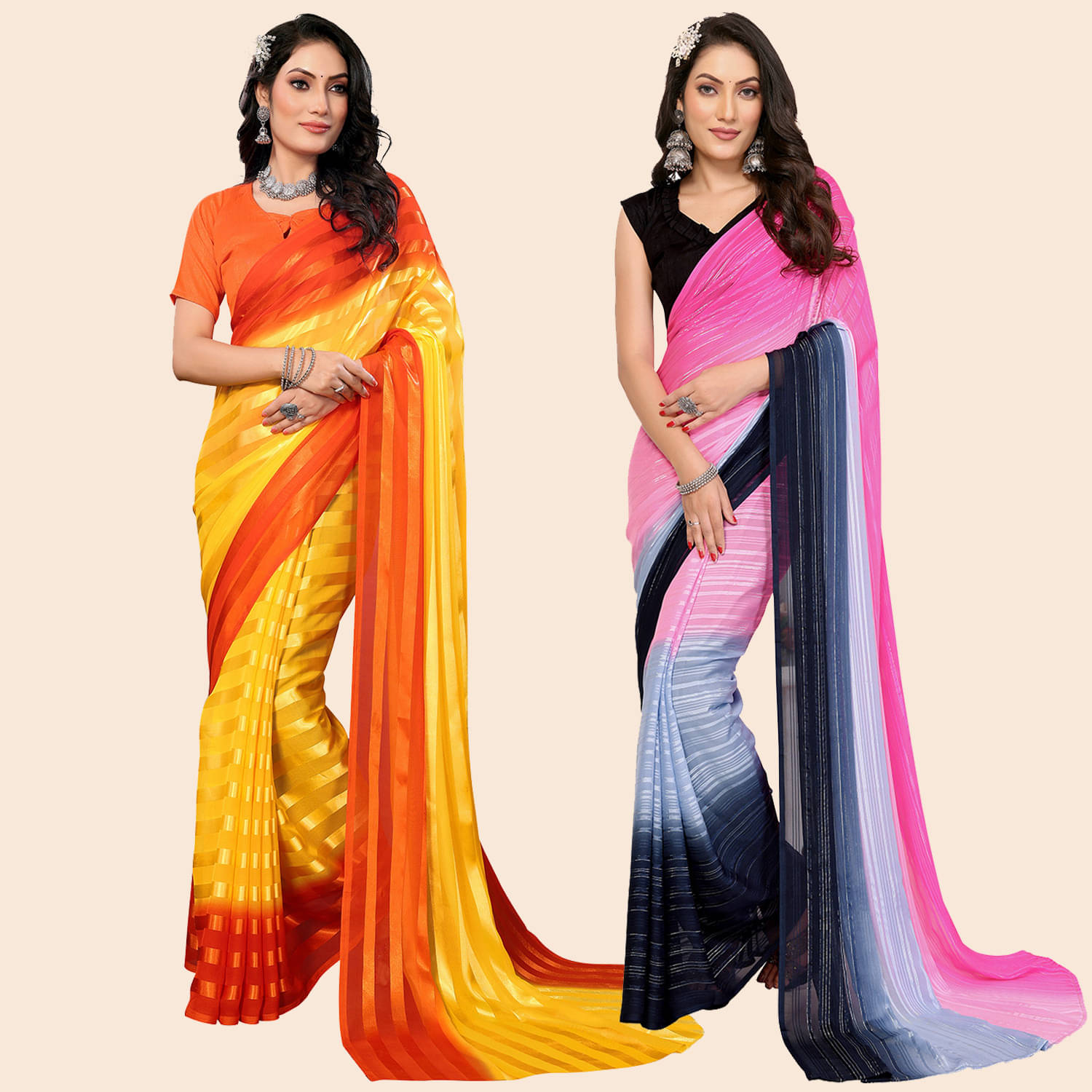     			ANAND SAREES Satin Printed Saree With Unstitched Blouse Piece ( Multicolor )