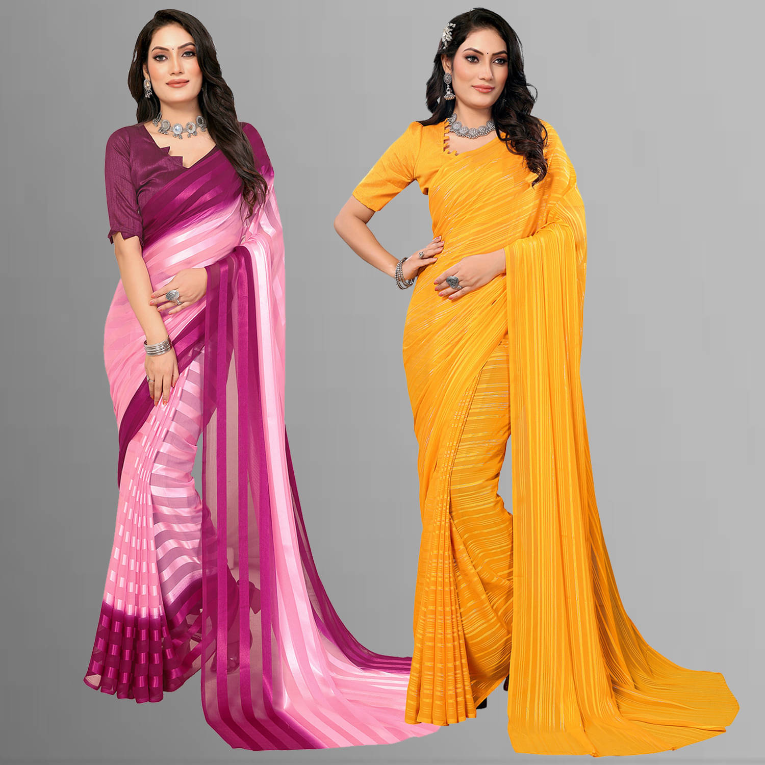 ANAND SAREES Satin Printed Saree With Unstitched Blouse Piece ( Multicolor ) ANAND SAREES Satin Printed Saree With Unstitched Blouse Piece ( Multicolor )
