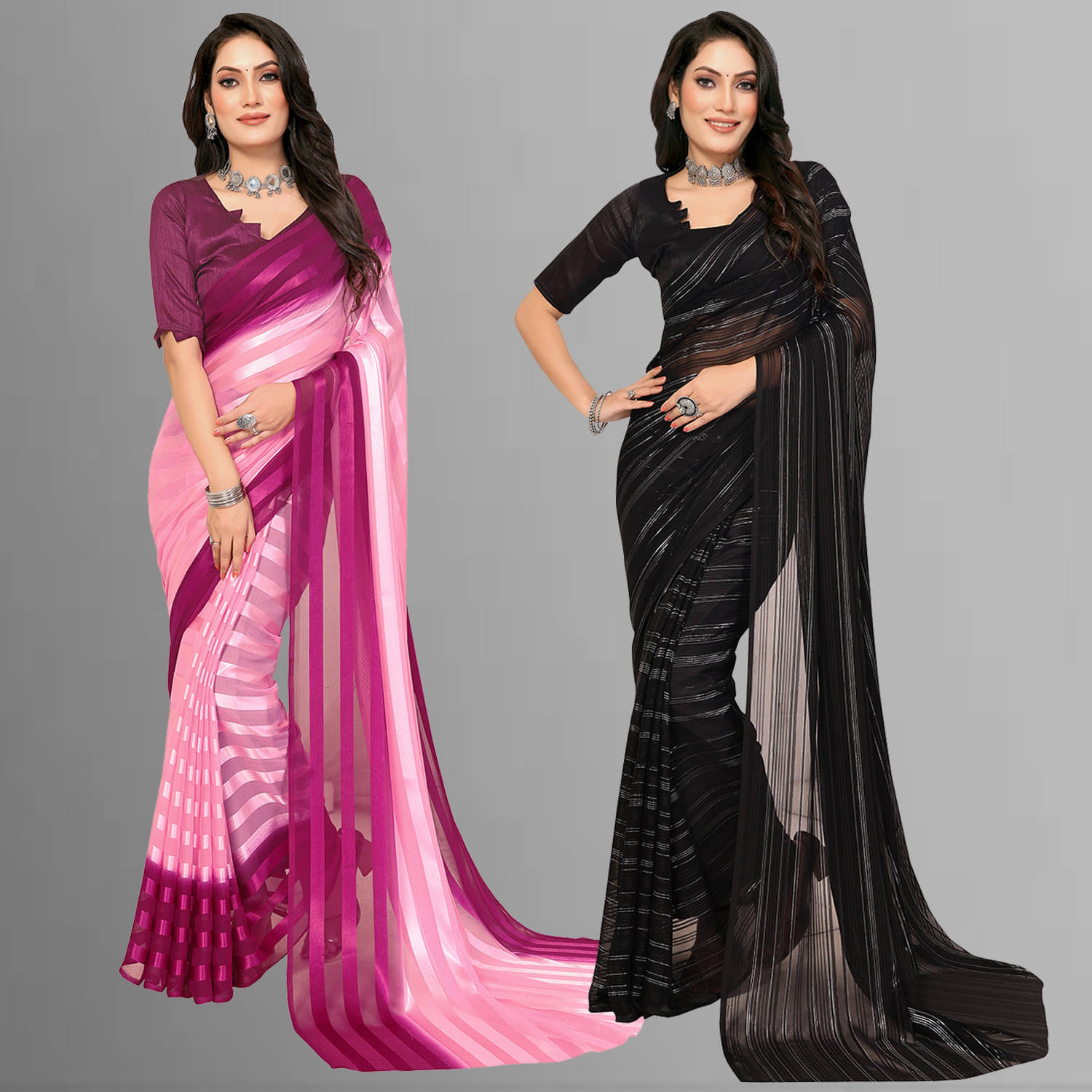     			ANAND SAREES Satin Printed Saree With Unstitched Blouse Piece ( Multicolor )