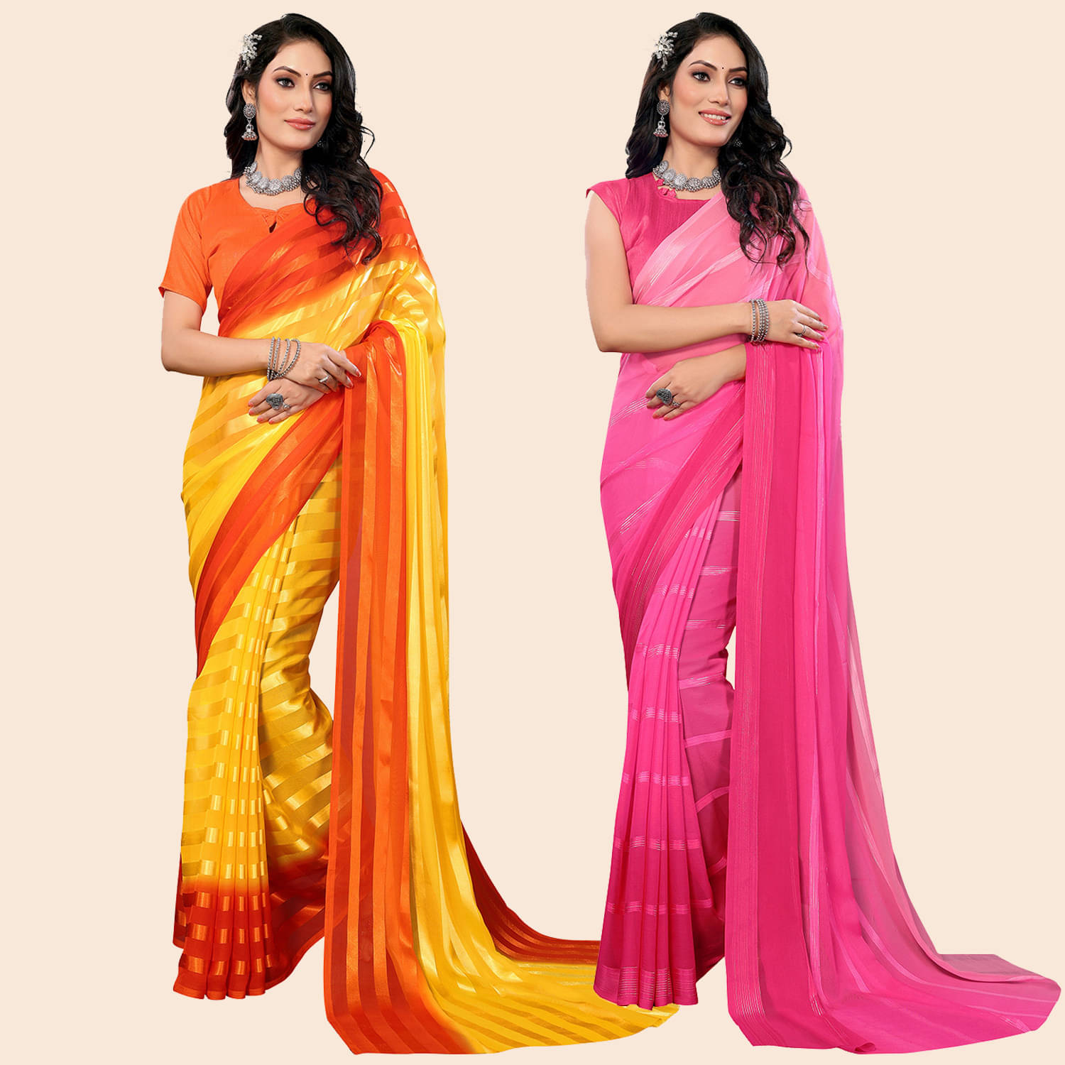     			ANAND SAREES Satin Printed Saree With Unstitched Blouse Piece ( Multicolor )