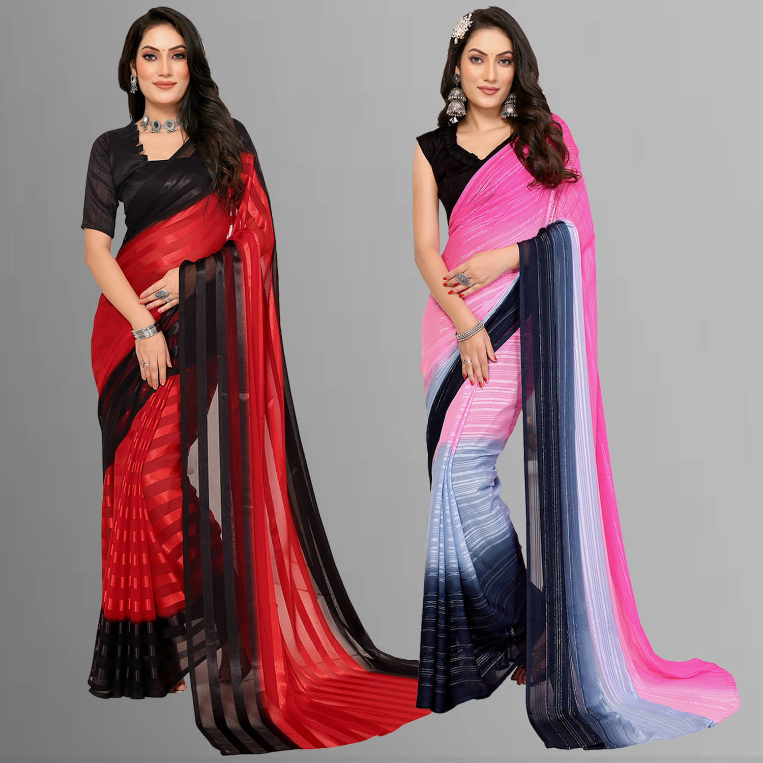     			ANAND SAREES Satin Printed Saree With Unstitched Blouse Piece ( Multicolor )