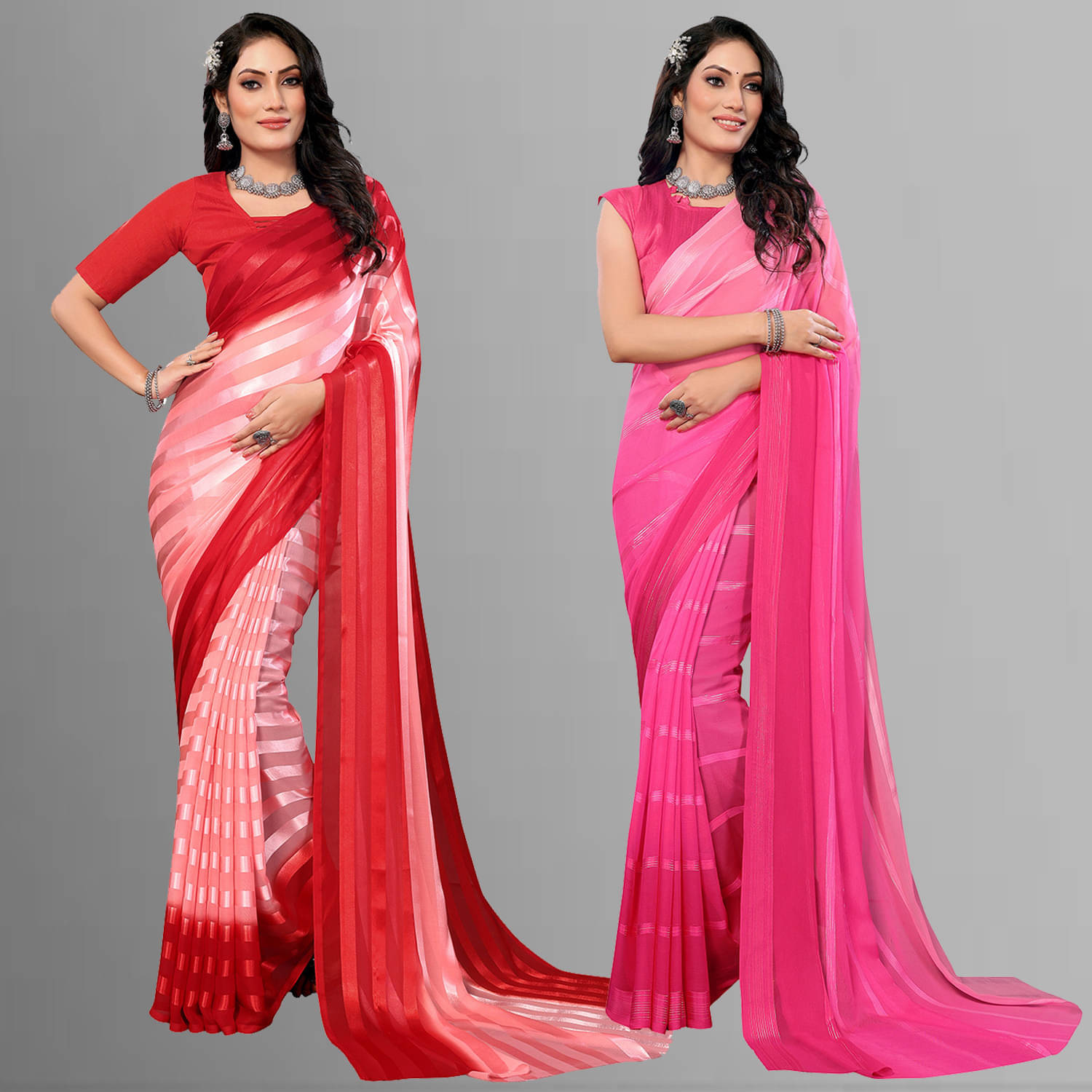 ANAND SAREES Satin Printed Saree With Unstitched Blouse Piece ( Multicolor ) ANAND SAREES Satin Printed Saree With Unstitched Blouse Piece ( Multicolor )