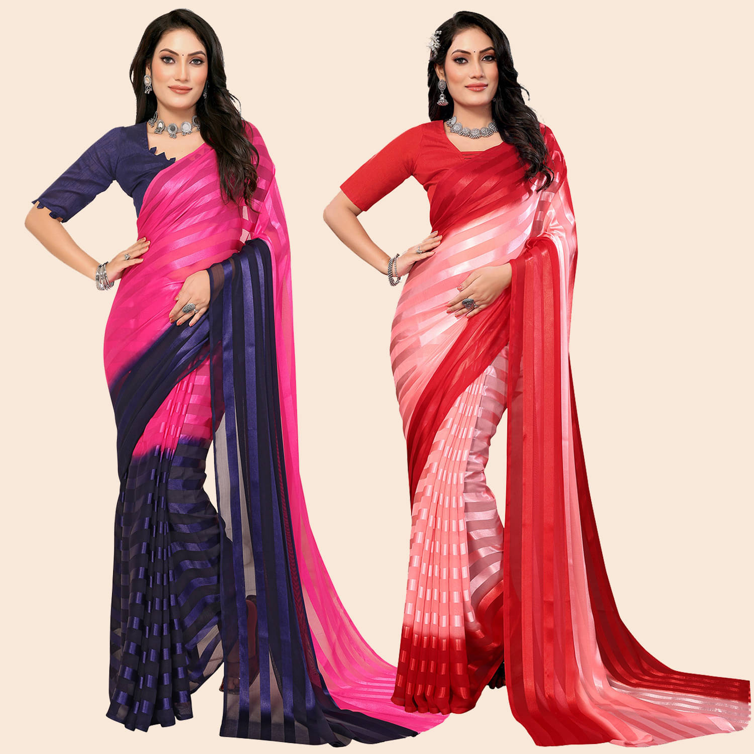     			ANAND SAREES Satin Printed Saree With Unstitched Blouse Piece ( Multicolor )