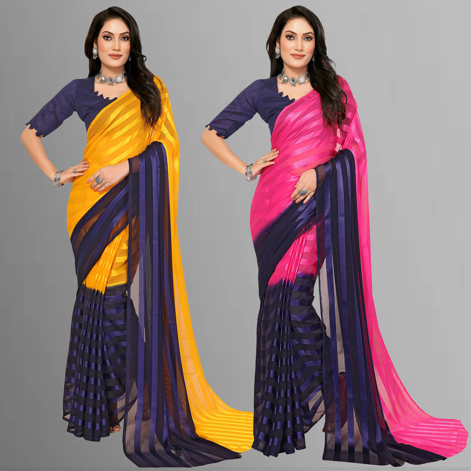 ANAND SAREES Satin Printed Saree With Unstitched Blouse Piece ( Multicolor ) ANAND SAREES Satin Printed Saree With Unstitched Blouse Piece ( Multicolor )