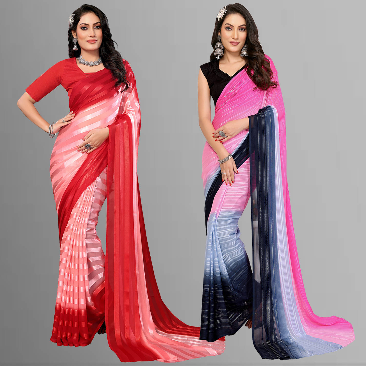     			ANAND SAREES Satin Printed Saree With Unstitched Blouse Piece ( Multicolor )