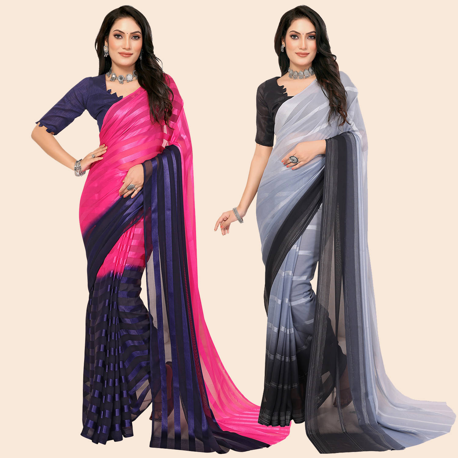     			ANAND SAREES Satin Printed Saree With Unstitched Blouse Piece ( Multicolor )