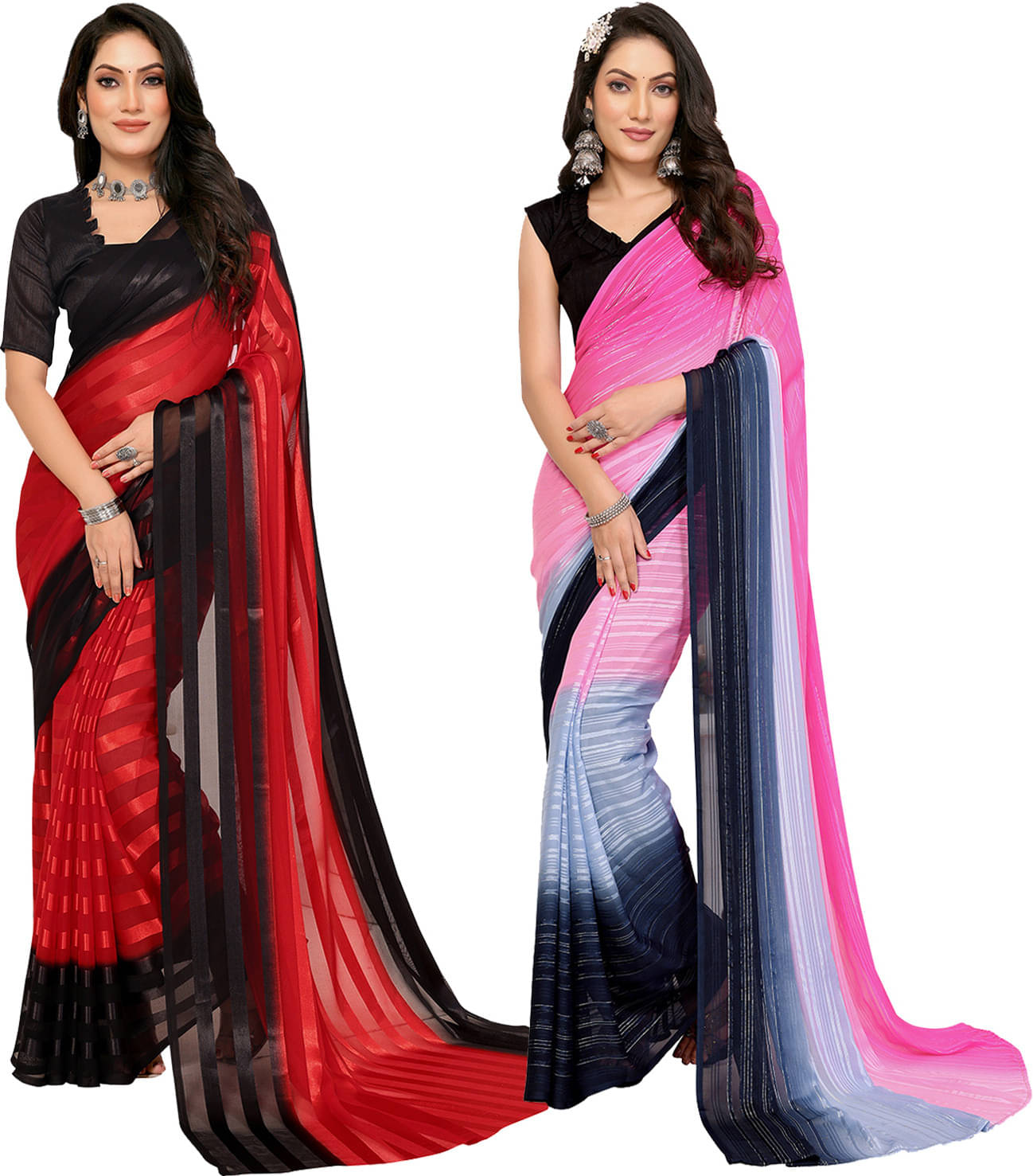 ANAND SAREES Satin Printed Saree With Unstitched Blouse Piece ( Multicolor ) ANAND SAREES Satin Printed Saree With Unstitched Blouse Piece ( Multicolor )