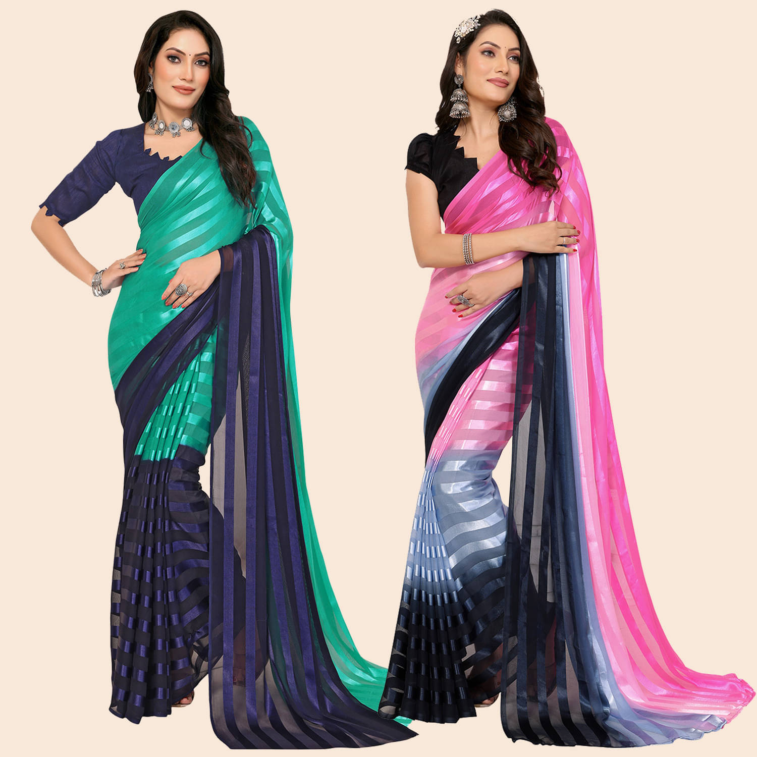     			ANAND SAREES Satin Printed Saree With Unstitched Blouse Piece ( Multicolor )
