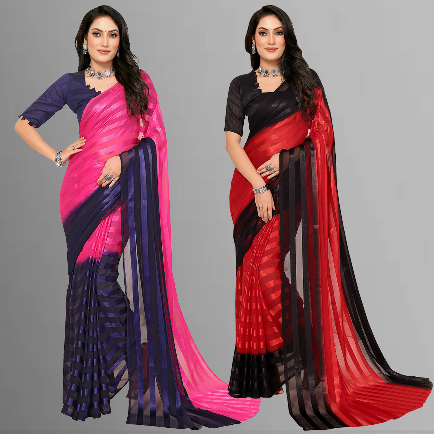     			ANAND SAREES Satin Printed Saree With Unstitched Blouse Piece ( Multicolor )