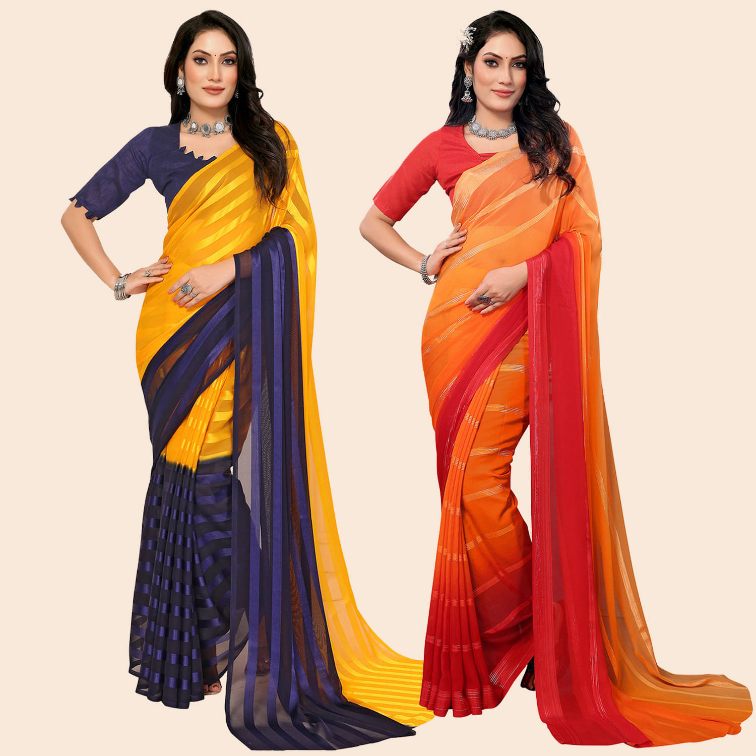     			ANAND SAREES Satin Printed Saree With Unstitched Blouse Piece ( Multicolor )