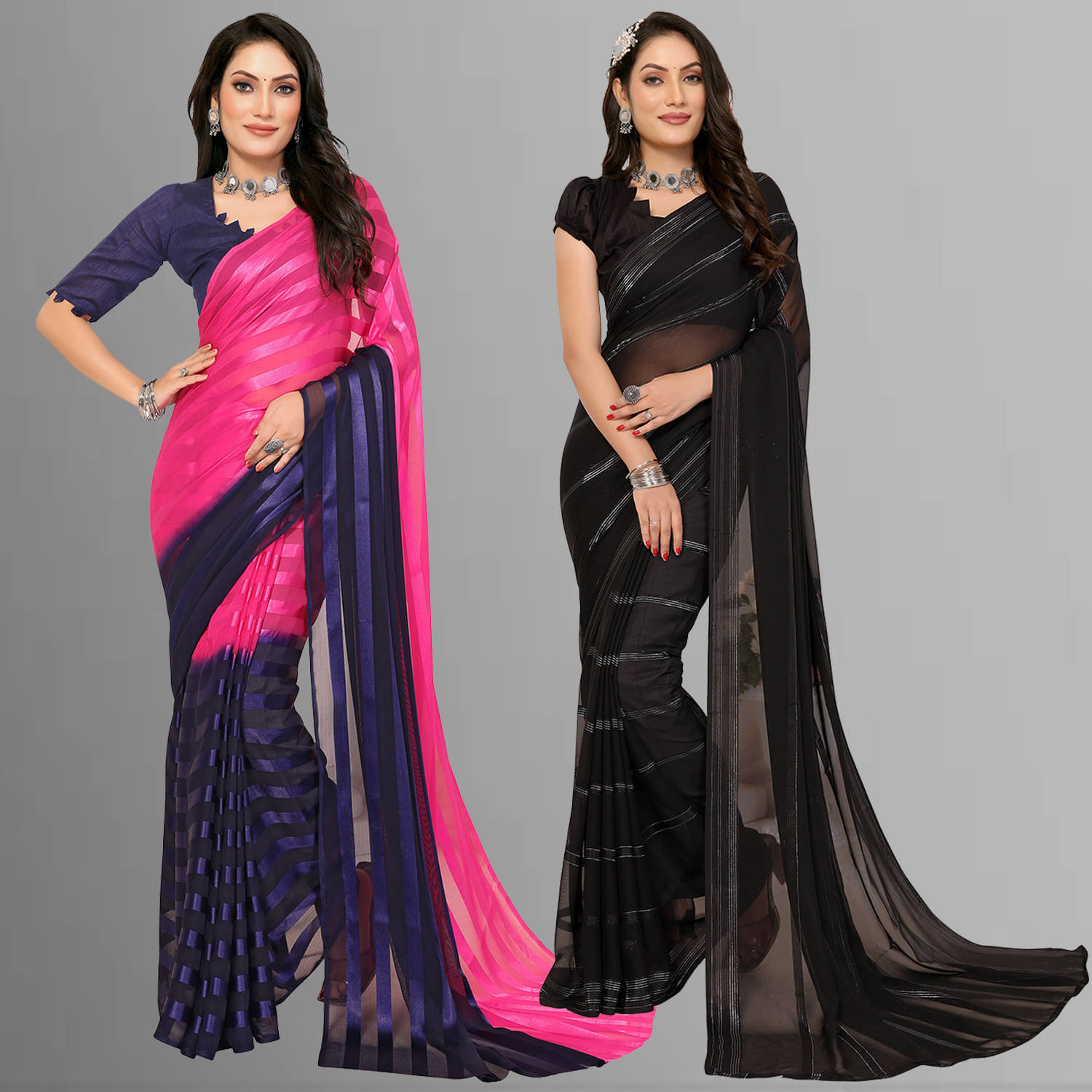     			ANAND SAREES Satin Printed Saree With Unstitched Blouse Piece ( Multicolor )