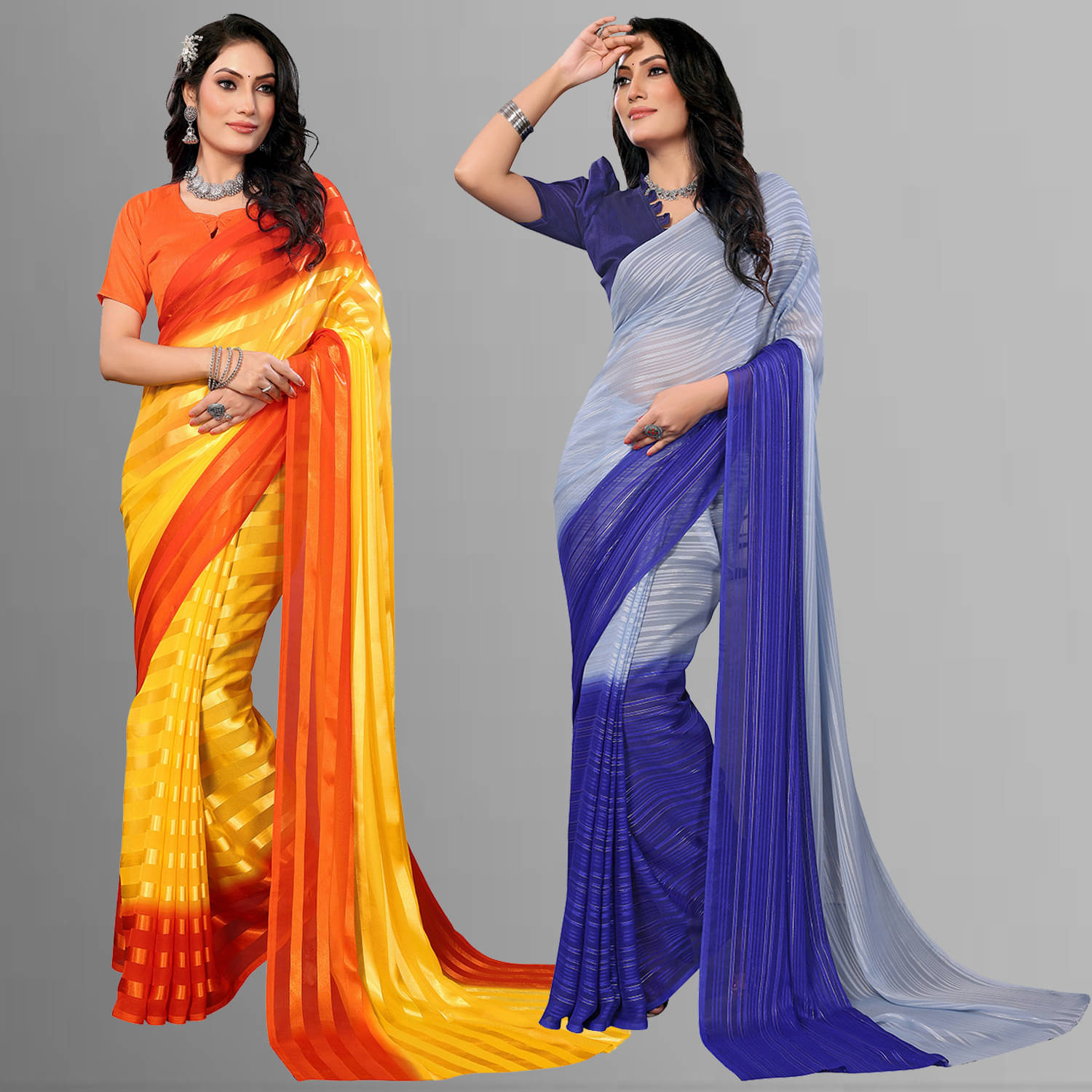     			ANAND SAREES Satin Printed Saree With Unstitched Blouse Piece ( Multicolor )