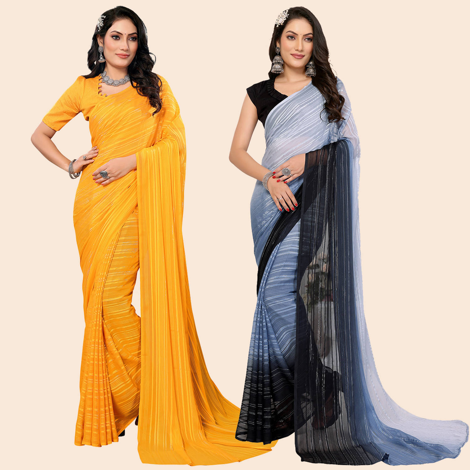 ANAND SAREES Satin Printed Saree With Unstitched Blouse Piece ( Multicolor ) ANAND SAREES Satin Printed Saree With Unstitched Blouse Piece ( Multicolor )