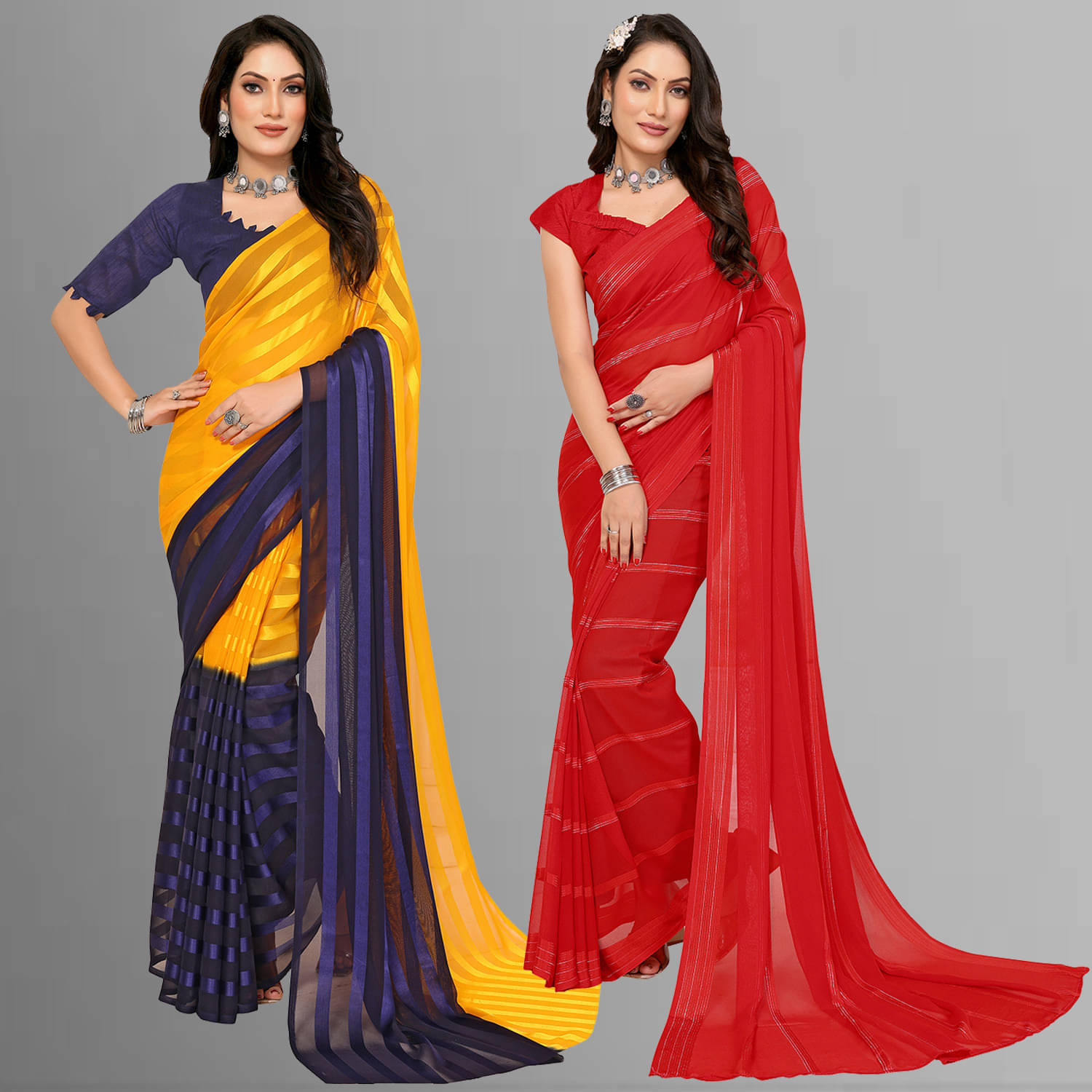 ANAND SAREES Satin Printed Saree With Unstitched Blouse Piece ( Multicolor ) ANAND SAREES Satin Printed Saree With Unstitched Blouse Piece ( Multicolor )