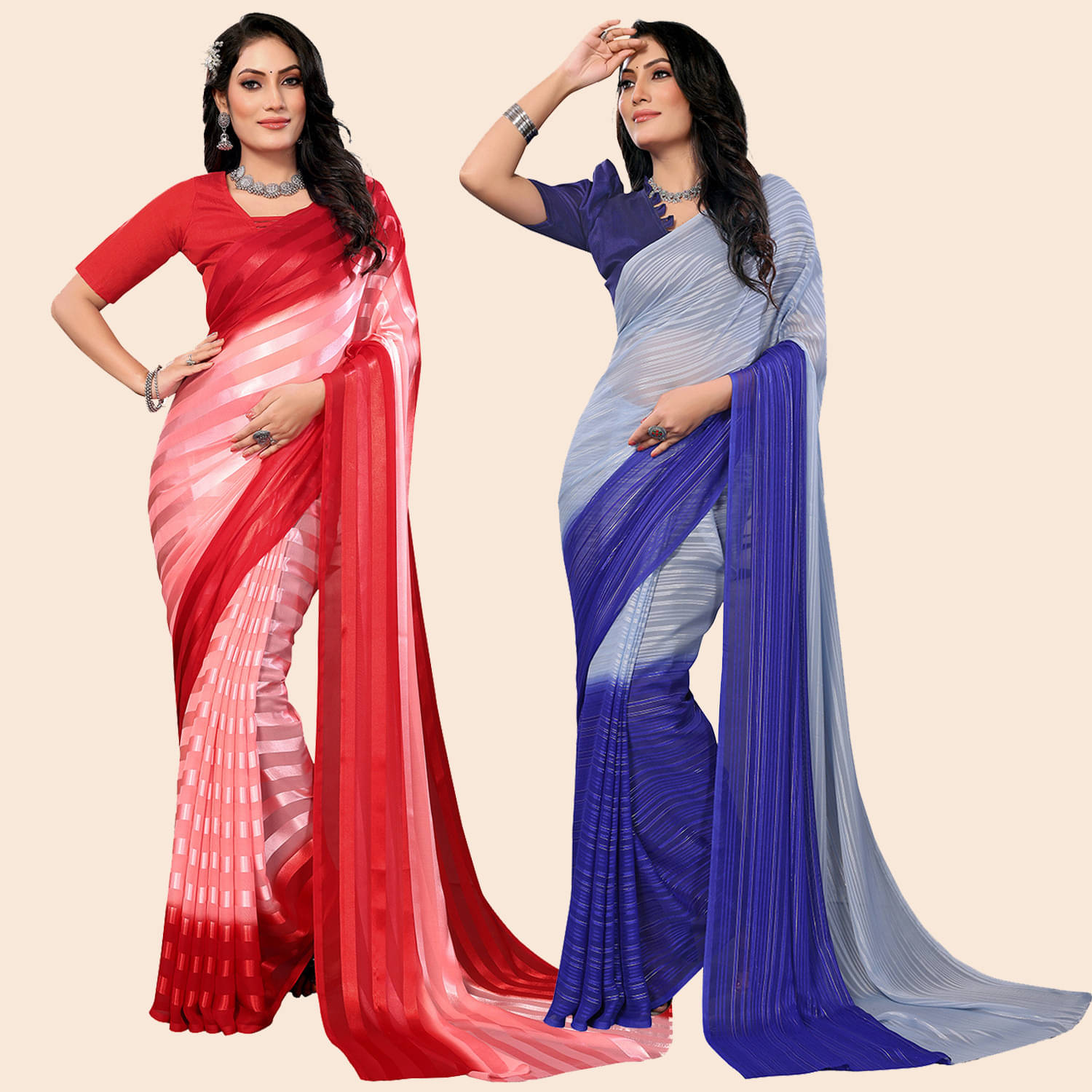 ANAND SAREES Satin Printed Saree With Unstitched Blouse Piece ( Multicolor ) ANAND SAREES Satin Printed Saree With Unstitched Blouse Piece ( Multicolor )