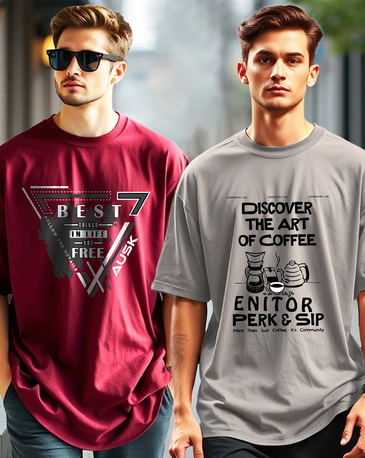 AOOSH Men Cotton Blend Oversized Fit Printed T-Shirt ( Grey ) AOOSH Men Cotton Blend Oversized Fit Printed T-Shirt ( Grey )