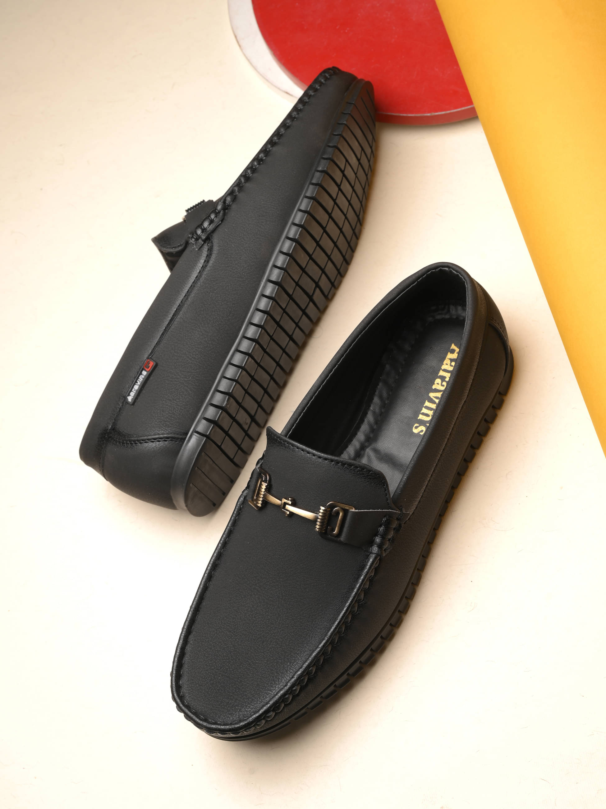     			Aaravin's Black Men's Horsebit Shoes