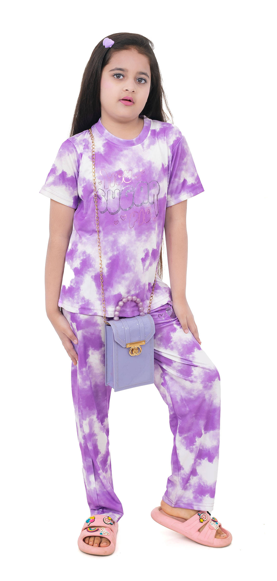     			BUFFARO Pack of 1 Girls Cotton Blend T-shirt & Pants ( Purple )
