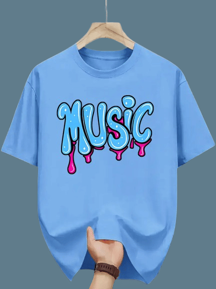     			ELBATROSS Men Polyester Regular Fit Printed T-Shirt ( Sky Blue )