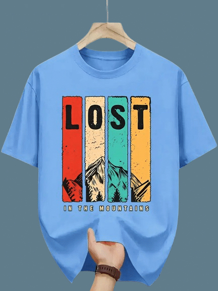 ELBATROSS Men Polyester Regular Fit Printed T-Shirt ( Sky Blue ) ELBATROSS Men Polyester Regular Fit Printed T-Shirt ( Sky Blue )