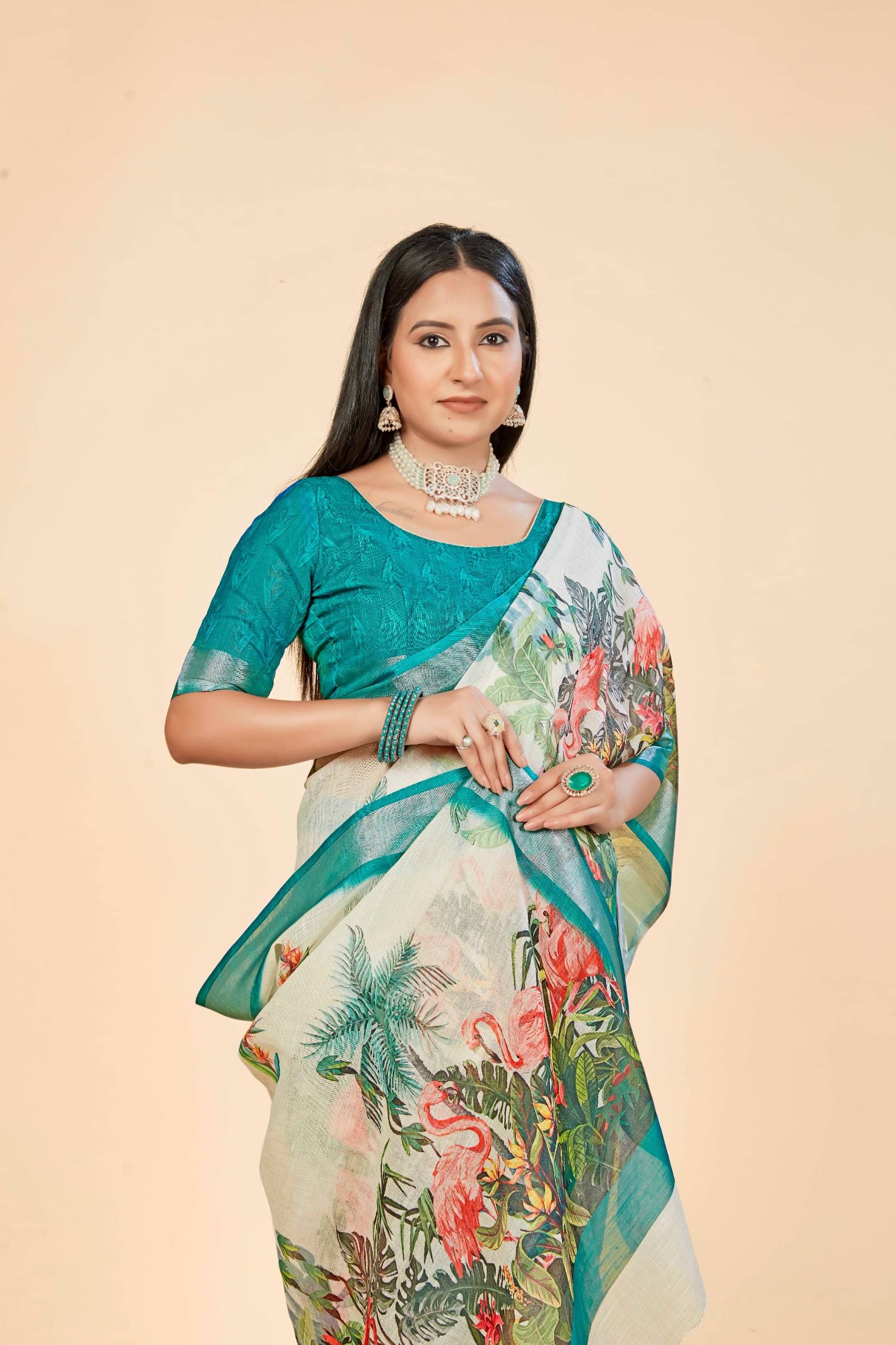 Ethnic Trendz Cotton Printed Saree With Unstitched Blouse Piece ( Multicolor 1 ) Ethnic Trendz Cotton Printed Saree With Unstitched Blouse Piece ( Multicolor 1 )