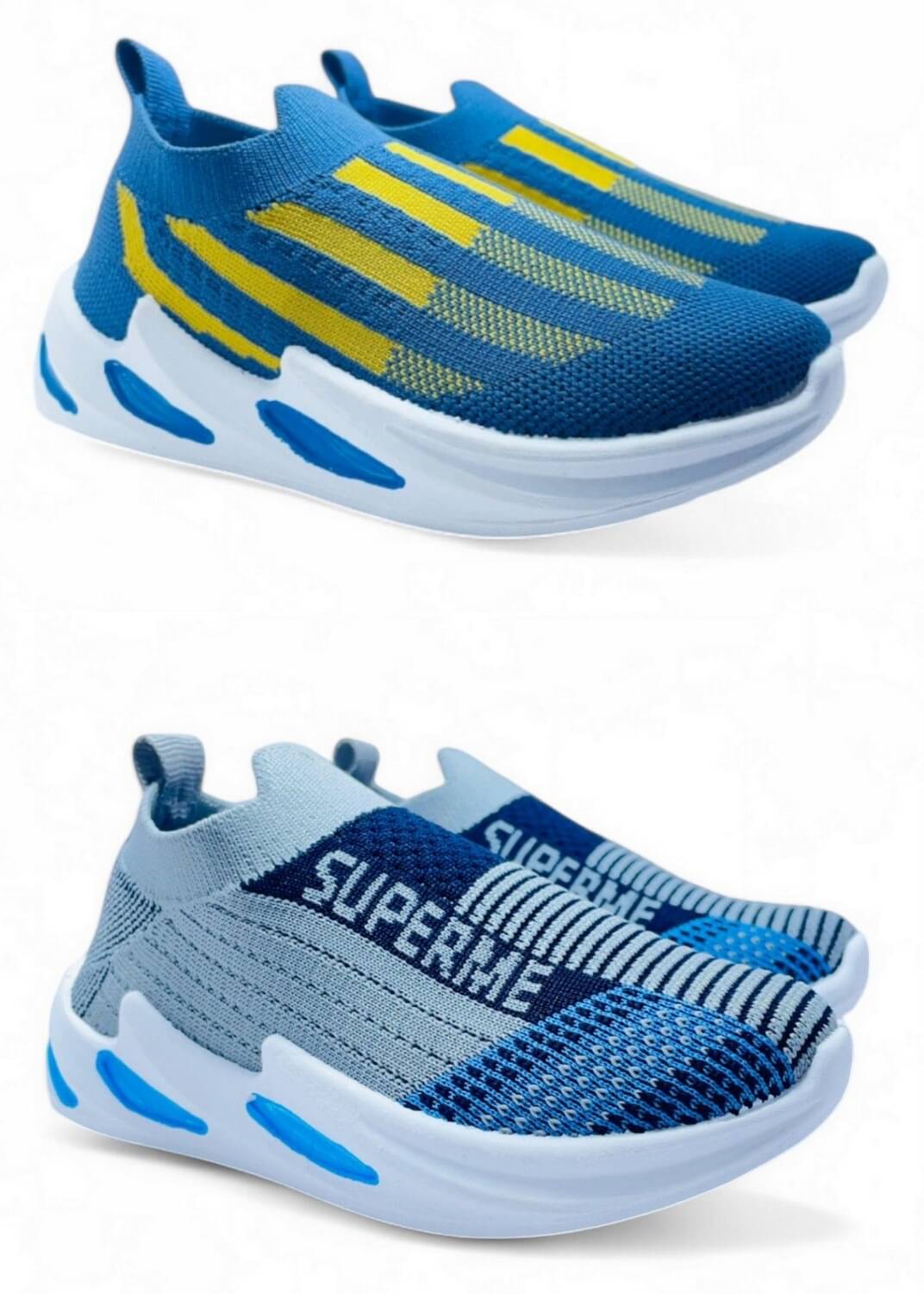    			Fabbmate - Grey Boy's Sneakers ( 2 Pairs )