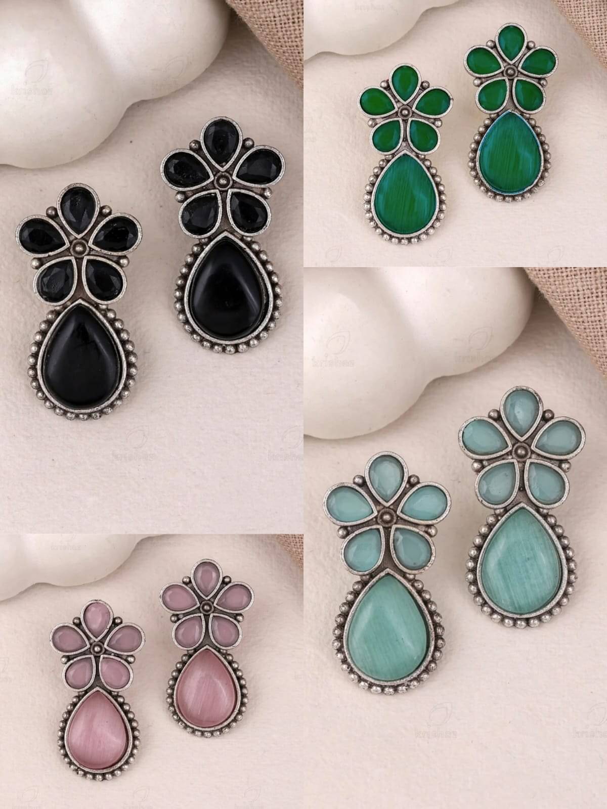     			Gimiss Multi Color Stud Earrings ( Pack of 4 )