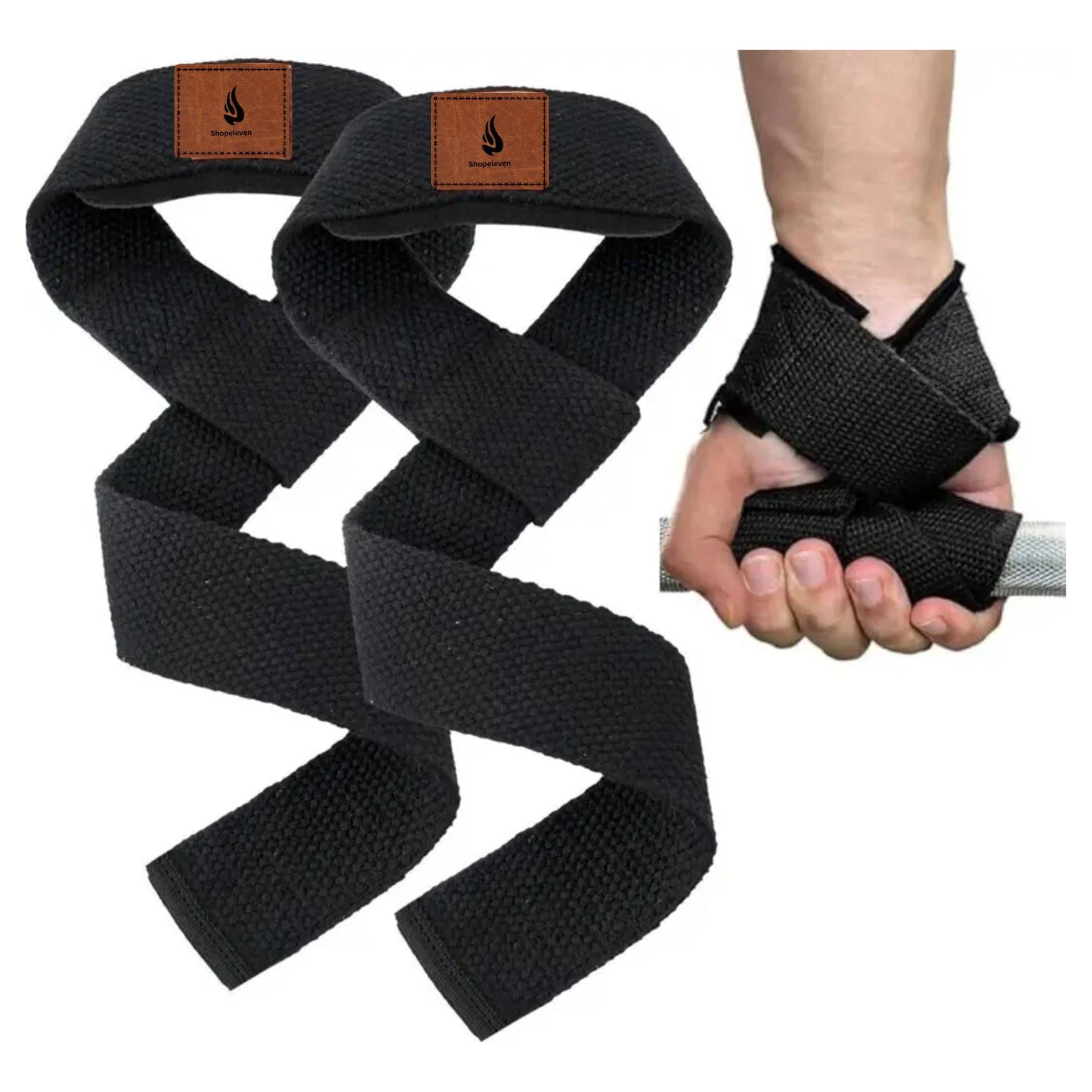     			Gjshop Black Cotton Wrist Wrap ( Pack of 2 )