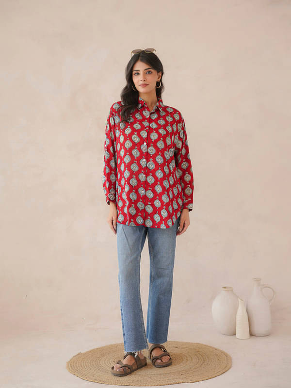 Goodhand Women's Cotton Regular Top ( Red )     			Goodhand Women's Cotton Regular Top ( Red )