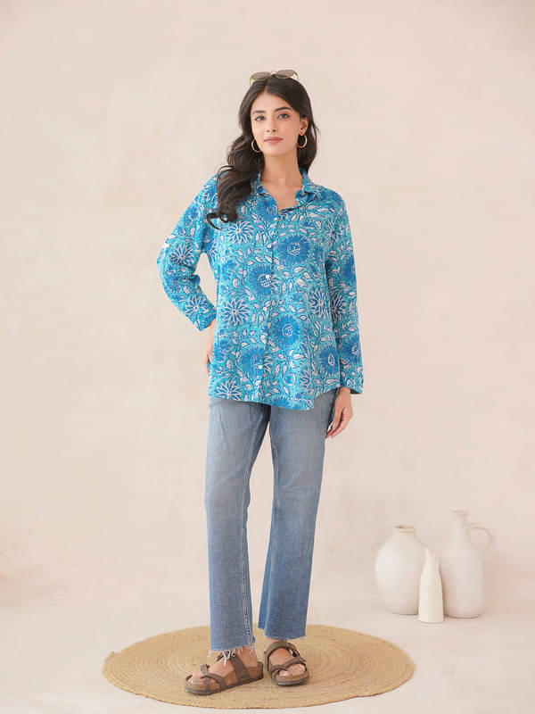 Goodhand Women's Cotton Regular Top ( Light Blue )     			Goodhand Women's Cotton Regular Top ( Light Blue )