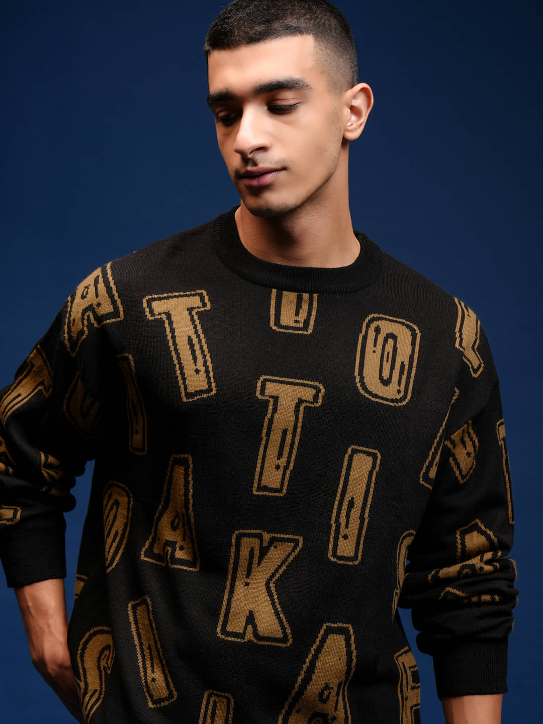 Highlander Acrylic Round Neck Men's Full Sleeves Pullover Sweater - Black ( Pack of 1 ) Highlander Acrylic Round Neck Men's Full Sleeves Pullover Sweater - Black ( Pack of 1 )