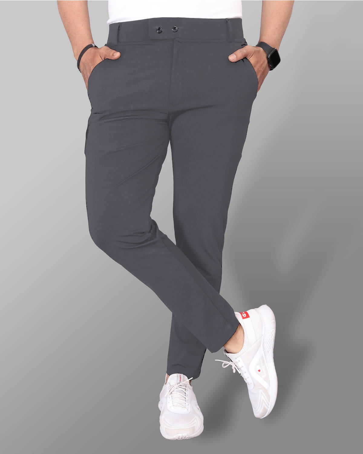     			Kashvi Regular Pleated Men's Formal Trouser - GREY ( Pack of 1 )