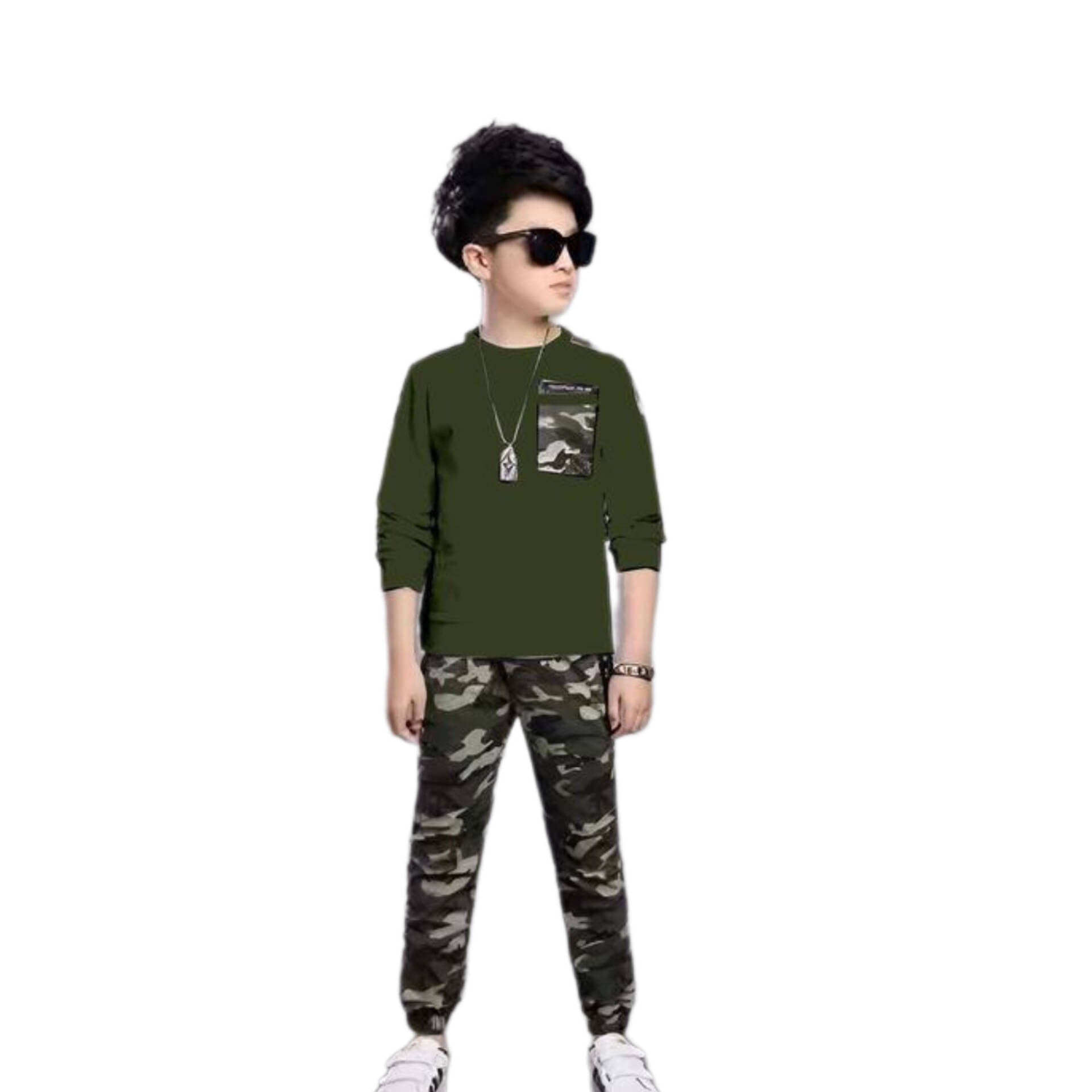     			Laadli Pack of 1 Boys Cotton Blend T-Shirt & Trackpants Set ( Khaki )
