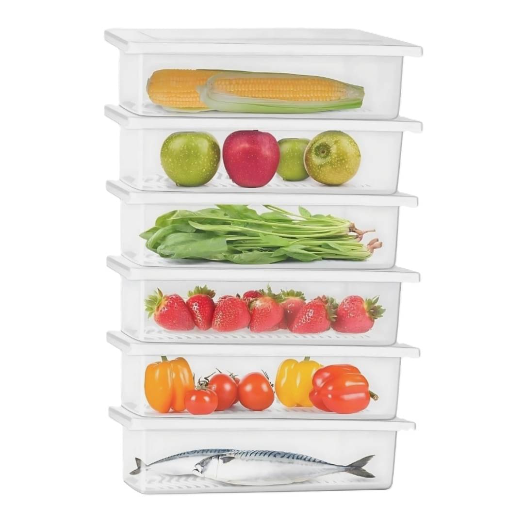 Luvis Grace 1500ML Fridge Storage Containers Set of 6 | BPA-Free Boxes with Lid | Stackable Kitchen Organizers     			Luvis Grace 1500ML Fridge Storage Containers Set of 6 | BPA-Free Boxes with Lid | Stackable Kitchen Organizers