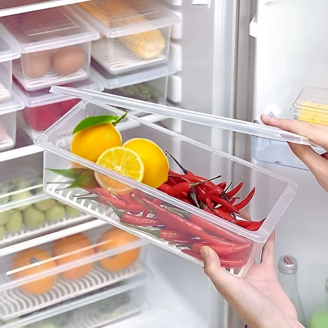 Luvis Grace Fridge Organizer Tray Set of 6 | 1500ML Stackable Storage Boxes with Lids | BPA-Free & Freezer Safe     			Luvis Grace Fridge Organizer Tray Set of 6 | 1500ML Stackable Storage Boxes with Lids | BPA-Free & Freezer Safe