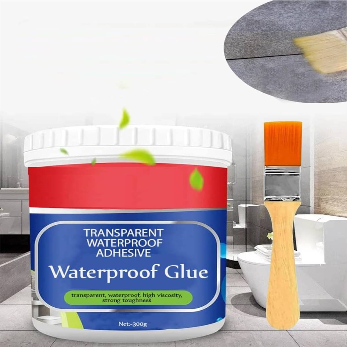     			(Pack 1) Crack Seal Glue 300gm with Brush, Transparent Waterproof Glue, Leakage Glue, Crack Filler Glue, Leakage Repair Glue, Waterproof Leakage Glue, Water Leakage Glue, Roof Leakage Glue, Roof Water Leakage Glue, Waterproof Sealant Glue